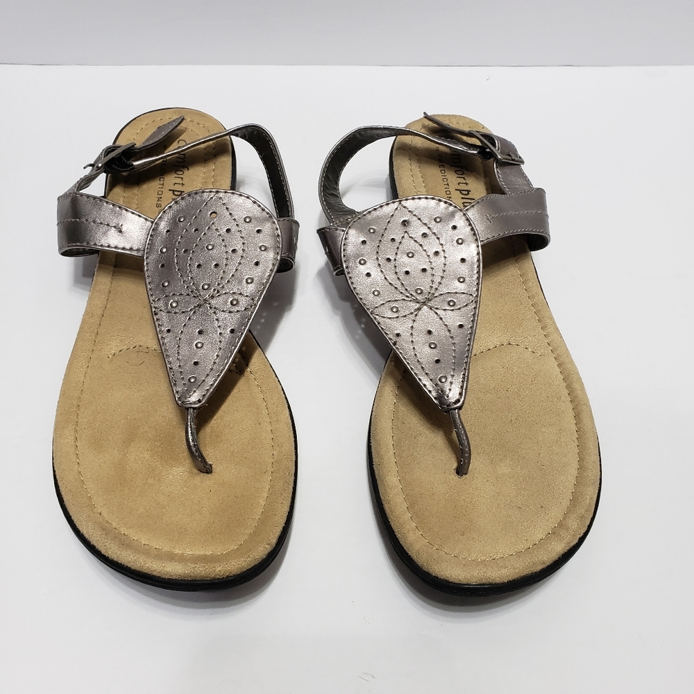 Comfort Plus Silver Sandals 10